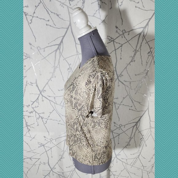 Babaton Beige Snakeskin Print Crewneck Isamu Tee - Picture 3 of 4